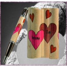 Double Hearts Inlay Pen