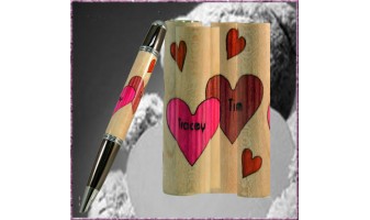 Double Hearts Inlay Pen