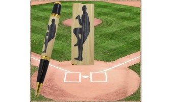 Baseball Pitcher Inlay Pen