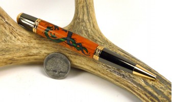 Orange Dragon Inlay Pen
