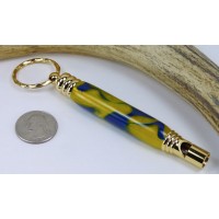 Blue Gold Swirl Secret Compartment Whistle