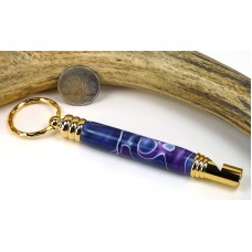 Blue Purple Swirl Secret Compartment Whistle