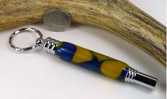 Blue Gold Swirl Secret Compartment Whistle