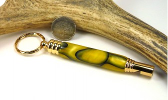 Yellow Black Swirl Secret Compartment Whistle