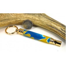 Blue Yellow Swirl Secret Compartment Whistle