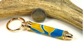 Blue Yellow Swirl Toolkit Key Chain