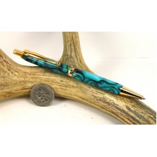 Turquoise Swirl Slimline Pencil