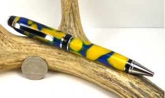 Blue Gold Swirl Cigar Pen