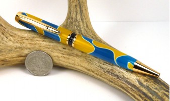 Blue Yellow Swirl Elegant American Pen