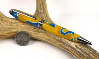 Blue Yellow Swirl Euro Pen