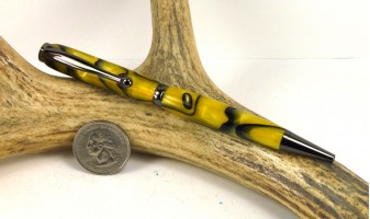 Yellow Black Swirl Slimline Pen