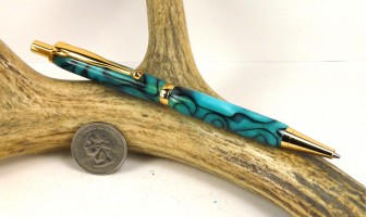 Turquoise Swirl Slimline Pencil