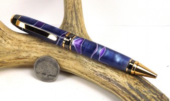 Blue Purple Swirl Cigar Pen